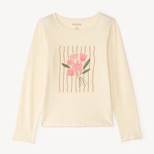 Langarm T-shirt met glanzende print voor meisjes 