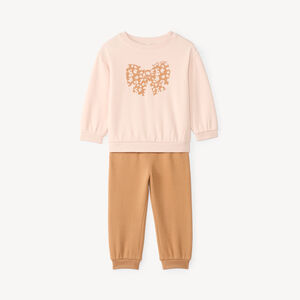 Ensemble de jogging bébé fille print nœud 