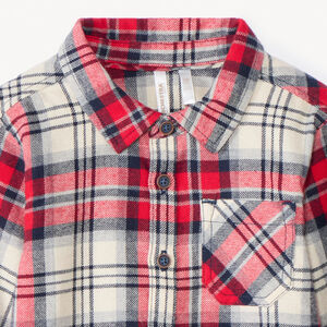 Langemouwenhemd in flanel met ruitpatroon voor babyjongens 