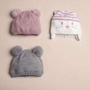 Muts van tricot in de vorm van een kat met jerseyvoering 