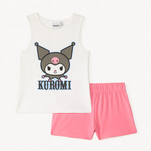 Set van 2 stuks Kuromi Hello Kitty pyjama: tanktop + short voor meisjes 