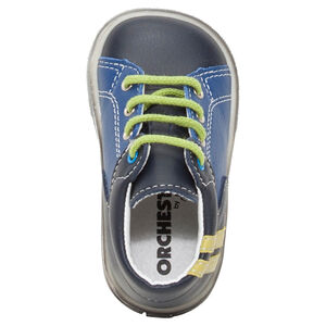 Bottillons bicolores en cuir à lacets  