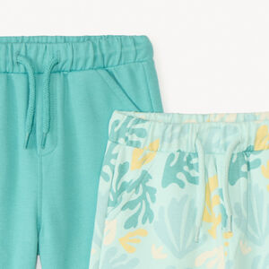 Set van 2 gebreide flashy bermuda's voor babyjongen 