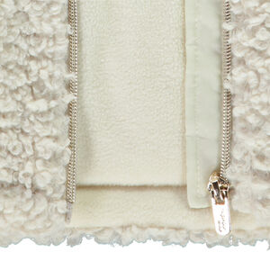 Korte sherpa jas met kap voor meisjes 