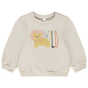 Sweatshirt in fleece met Engels borduursel voor jongen 