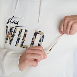Sweat de grossesse et d'allaitement à zip print Wild 
