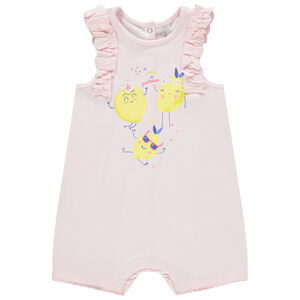 Combinaison courte à fruits printés et volants 