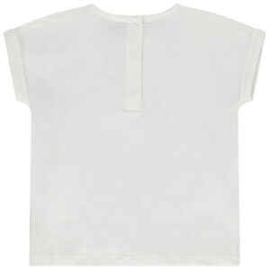 T-shirt manches courtes forme boîte en jersey avec print pour bébé fille 