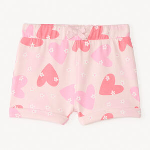 Short van geborsteld katoen met fantasiedruk voor meisjesbaby's 