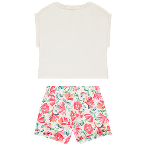 Twee-delige set met bloemen meisjes 