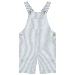 Salopette courte rayée à boutons coco pour bébé garçon 