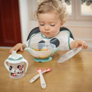 Bol ventouse avec cuillère Mickey et Minnie Disney 