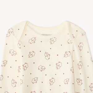 Set van 3 lange mouwen babyrompers met schapenmotieven (verschillende afwerkingen afhankelijk van de leeftijd) 