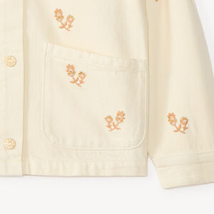 Jeans jacket voor meisjes met bloem borduursels 