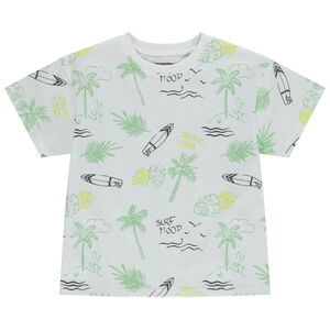 T-shirt met korte mouwen met fantasieprint surf voor jongen 