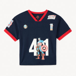 Korte mouwen T-shirt in jersey van Captain America Marvel voor jongens 