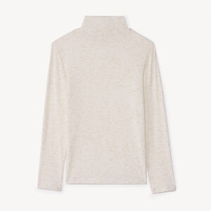 Fijn geribde glitterondertrui met hoge kraag voor meisjes 