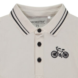 Poloshirt met lange mouwen en fiets borduursel voor jongens 