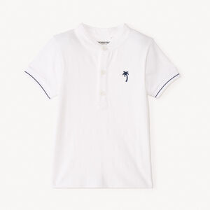 Korte mouw polo met mao-kraag en palmboom borduursel voor babyjongens 