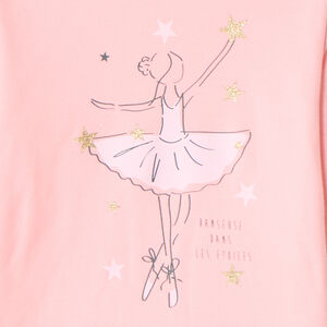 Set pyjama met ballerina-print voor meisjes 