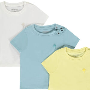 Set van 3 effen t-shirts met korte mouwen voor baby jongens 