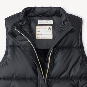 Mouwloze donsjas met doorgestikte stof en glanzend effect voor meisjes 