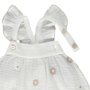 Tunika zonder mouwen van gaas met bloemenborduursels voor meisjes 