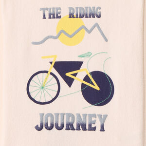 T-shirt met lange mouwen in effen jersey met fantasieborduursels voor jongens 