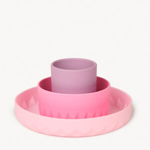 Maaltijdset 3-delig Origami van Silicoon - Lila 