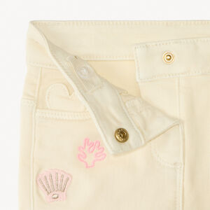 Short van denim met fantasie borduursel voor babymeisjes 