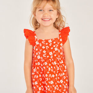 Robe en maille cloquée imprimé fleurs pour bébé fille 