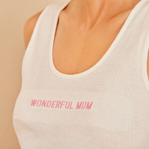 Mouwloos zwangerschaps- en borstvoedingsshirt met ribbelstructuur 