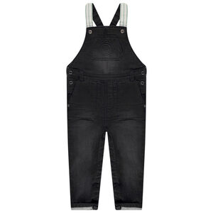 Lange jeans salopette met fantasieprint voor jongens 