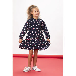 Robe courte manches longues imprimé pommes fille 