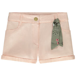 Katoenen voile short met ceintuur voor meisjes 