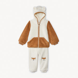Jogging set met sherpa en vest voor babyjongen 