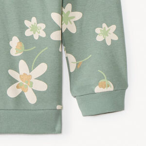 Oversized sweatshirt met print en kruisvormige kap voor meisjes 