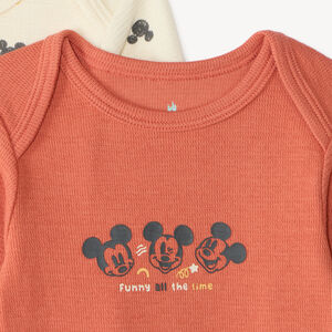 Set van 3 lange mouwen bodies voor babyjongens met Mickey Disney. 