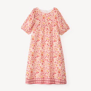 Meisjesjurk met driedelige mouwen en bloemenprint 