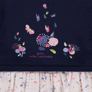 Robe 2 en 1 manches longues print coccinelle pour bébé fille 