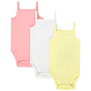 Lot de 3 bodies débardeurs unis pour bébé fille 