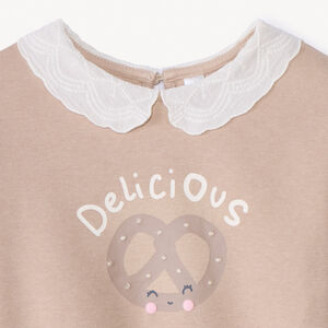 Oversized fleece sweat met kraag voor meisjesbaby's 