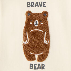 T-shirt manches longues bébé garçon broderie bouclette fantaisie 