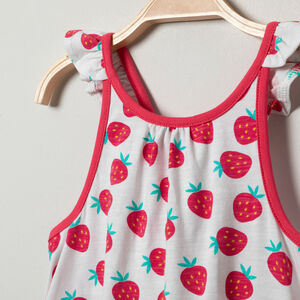 Robe imprimée à bretelles volantées pour bébé fille 