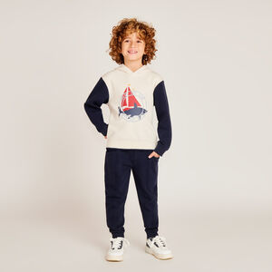 Jogging set met zeilbootprint voor jongens 