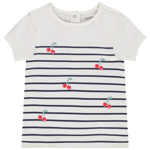 T-shirt korte mouwen gestreept fantasie voor meisjes 