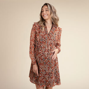 Zwangerschaps- en borstvoedingsjurk met bloemenprint 