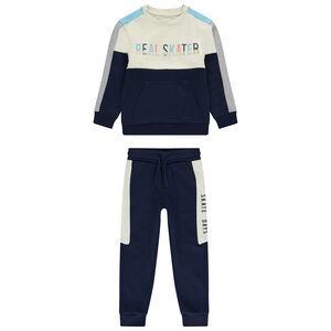 Ensemble jogging molleton effet color block garçon 