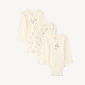 Set van 3 lange mouwen babyrompers met schapenmotieven (verschillende afwerkingen afhankelijk van de leeftijd) 