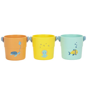 Lot de 3 sceaux de bain perforés à empiler 